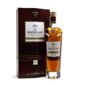 The Macallan Rare Cask 2023, a limited-edition Scotch whisky, embodies luxury with its complex flavor profile of raisin, caramel, and spices.