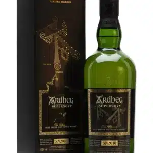 Discover the intense flavor of Ardbeg Supernova 2010, a limited-edition single malt peated to over 100ppm. Released exclusively in May 2010.